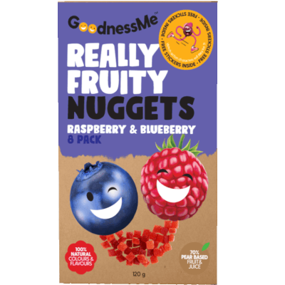 GoodnessMe Raspberry Blueberry Really Fruity Nuggets 120g