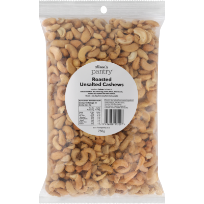 Roasted Unsalted Cashews 750g