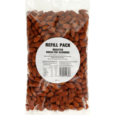 Roasted Unsalted Almonds Refill Pack 850g