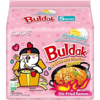 Samyang Buldak Carbonara Hot Chicken Ramen Noodles 5 x 130g