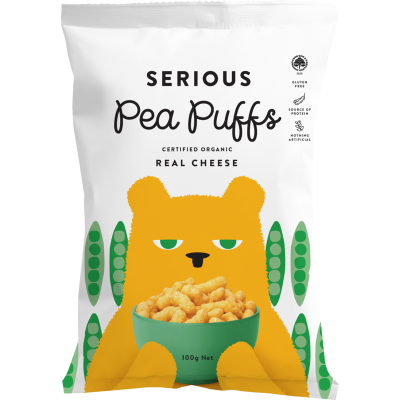 Serious Puffs Organic Real Cheese Pea Puffs 100g