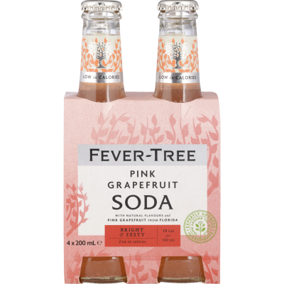 Fever-Tree Pink Grapefruit Soda Bottles 4 x 200ml