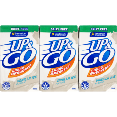 Sanitarium Up & Go Dairy Free Vanilla Ice Flavour Liquid Breakfast 3 x 250ml