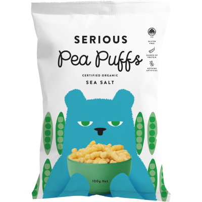 Serious Puffs Organic Sea Salt Pea Puffs 100g