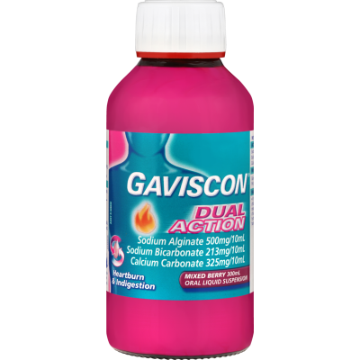 Gaviscon Dual Action Mixed Berry Heartburn & Indigestion Relief Liquid 300ml