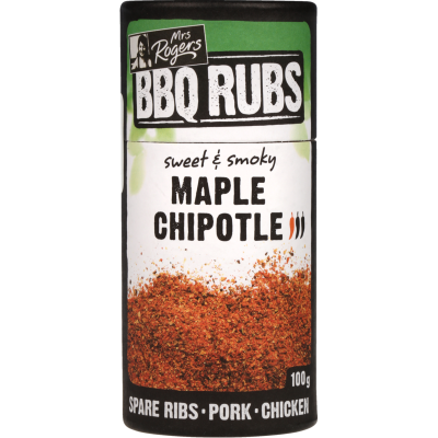 Mrs Rogers Sweet & Smokey Maple Chipotle BBQ Rub 100g