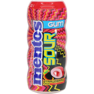 Mentos Sour Strawberry Gum 30g