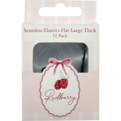 Korbond Redberry Seamless Elastics Flat Thick Black / Brown 12pk