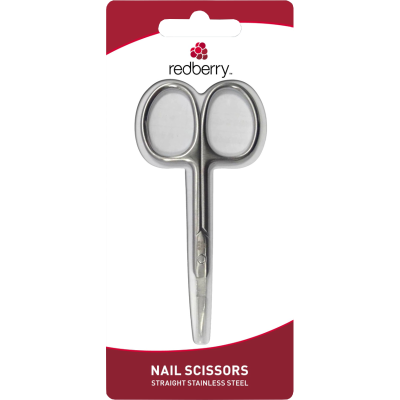 Korbond Redberry Nail Scissors Straight Stainless Steel 1ea