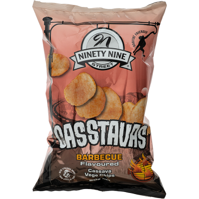 NinetyNine Street Casstavas Barbecue Flavoured Cassava Vege Chips 90g