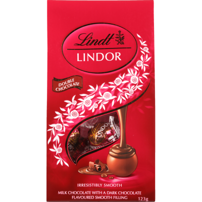 Lindt Lindor Double Chocolate Chocolates Pouch 123g