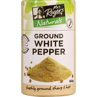 Mrs Rogers Naturals Ground White Pepper 60g