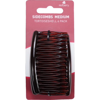 Korbond Redberry Sidecombs Medium Tortiseshell 6pk