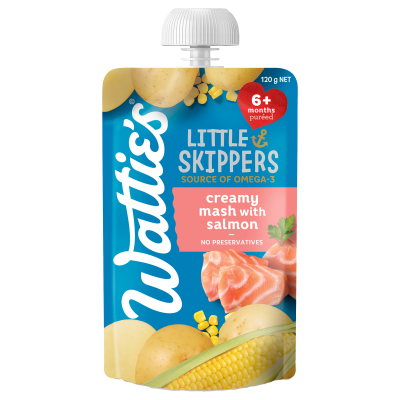 Wattie's For Baby Little Skippers Creamy Mash With Salmon 6+ Months Pureed 120g