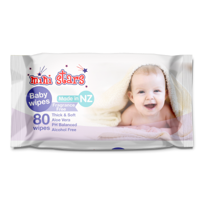 Ministars Fragrance Free Baby Wipes 80pk