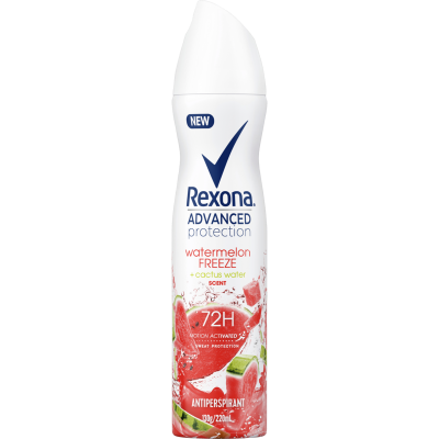Rexona Advanced Protection Watermelon Freeze + Cactus Water Scent 72Hr Antiperspirant 220ml