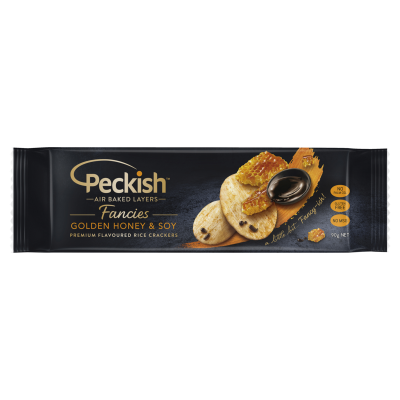 Peckish Fancies Golden Honey & Soy Premium Flavoured Rice Crackers 90g