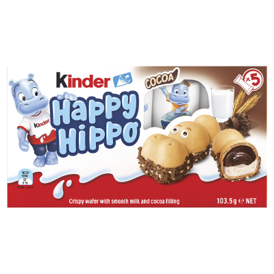 Kinder Happy Hippo Cocoa Chocolate Bars 5 x 20.7g