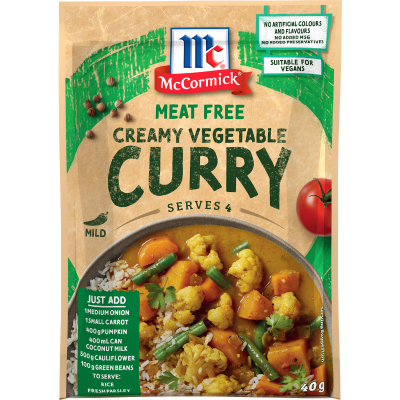 McCormick Meat Free Creamy Vegetable Curry Recipe Base 40g