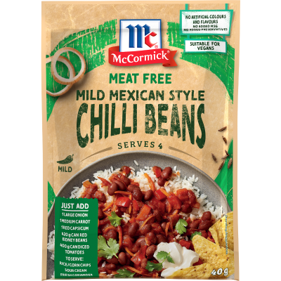 McCormick Meat Free Mild Mexican Style Chilli Beans Recipe Base 40g