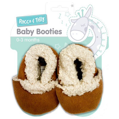Rocco & Tolly Baby Booties 0-3 Months 1pk