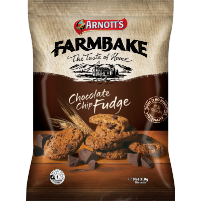 Arnott's Farmbake Chocolate Chip Fudge Biscuits 310g