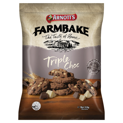 Arnott's Farmbake Triple Choc Biscuits 310g