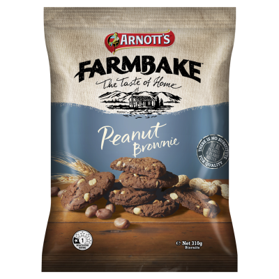 Arnott's Farmbake Peanut Brownie Biscuits 310g