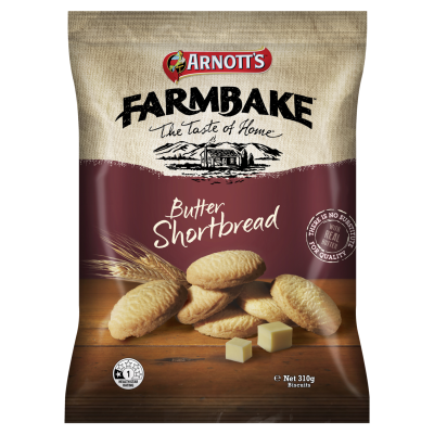 Arnott's Farmbake Butter Shortbread Biscuits 310g