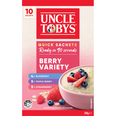 Uncle Tobys Oats Berry Variety Quick Sachets 350g