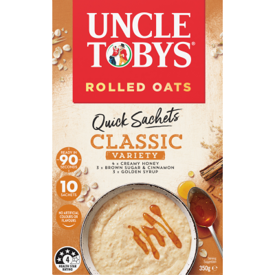 Uncle Tobys Oats Classic Variety Quick Sachets 350g