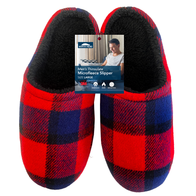 North Head Men's Thinsulate Microfleece Scuff Slippers Large Assorted 1pk