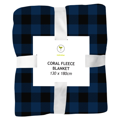 Real Value Coral Fleece Blanket 130 x 180cm 1pk