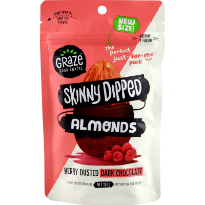 Graze Skinny Dipped Berry Dusted Dark Chocolate Almonds 130g