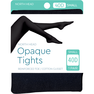 North Head Black 40 Denier Opaque Tights Small 1pk