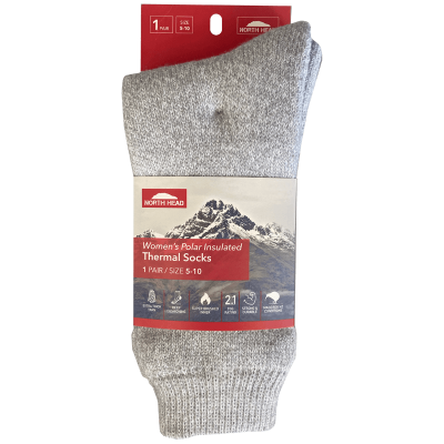 North Head Women's Polar Insulated Thermal Socks Size 5-10 1pk