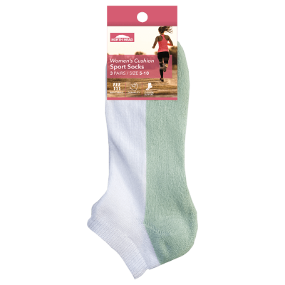 North Head Women's Cushion Sport Socks Size 5-10 Assorted 3pk