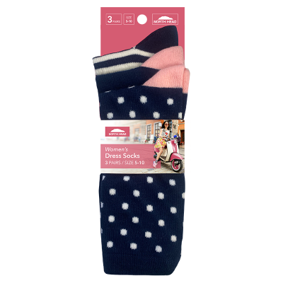 North Head Women's Dress Socks Size 5-10 Assorted 3pk