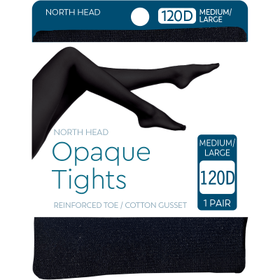 North Head Black 120 Denier Opaque Tights Medium/Large 1pk