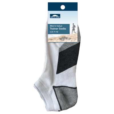 North Head Men's Value Trainor Socks Size 7-10 Assorted 1pk