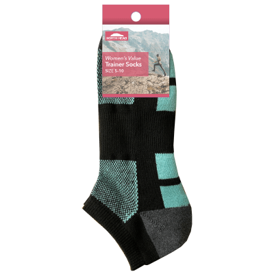 North Head Women's Value Trainor Socks Size 5-10 Assorted 1pk