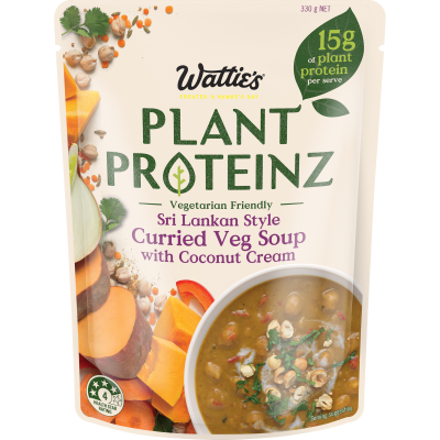 Wattie's Plant Proteinz Sri Lankan Style Curried Veg Soup With Coconut Cream 330g