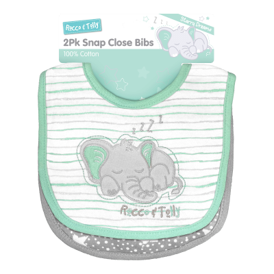 Rocco & Tolly Snap Close Bibs 2pk