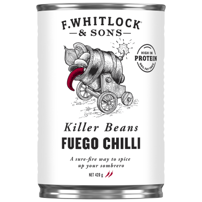 F.Whitlock & Sons Killer Beans In Fuego Chilli Sauce 420g