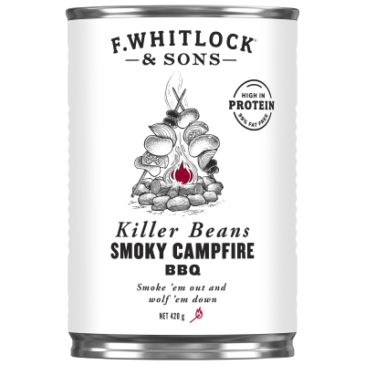 F.Whitlock & Sons Killer Beans In Smoky Campfire BBQ Sauce 420g