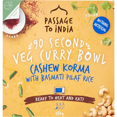 Passage to India Cashew Korma Veg Curry Bowl 280g