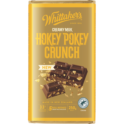 Whittaker's Hokey Pokey Crunch 33% Cocoa Milk Chocolate Block 250g