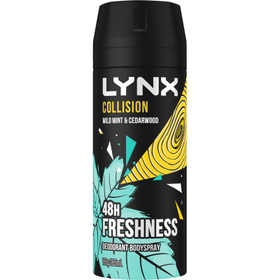 Lynx Collision Wild Mint + Cedarwood 48hr Deodorant Bodyspray 165ml