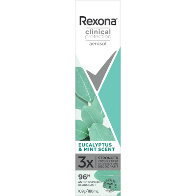 Rexona Clinical Protection Eucalyptus & Mint Scent 96Hr Antiperspirant Deodorant 180ml