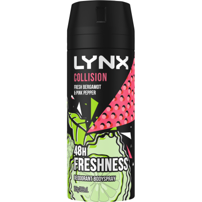 Lynx Collision Fresh Bergamot + Pink Pepper 48hr Deodorant Bodyspray 165ml